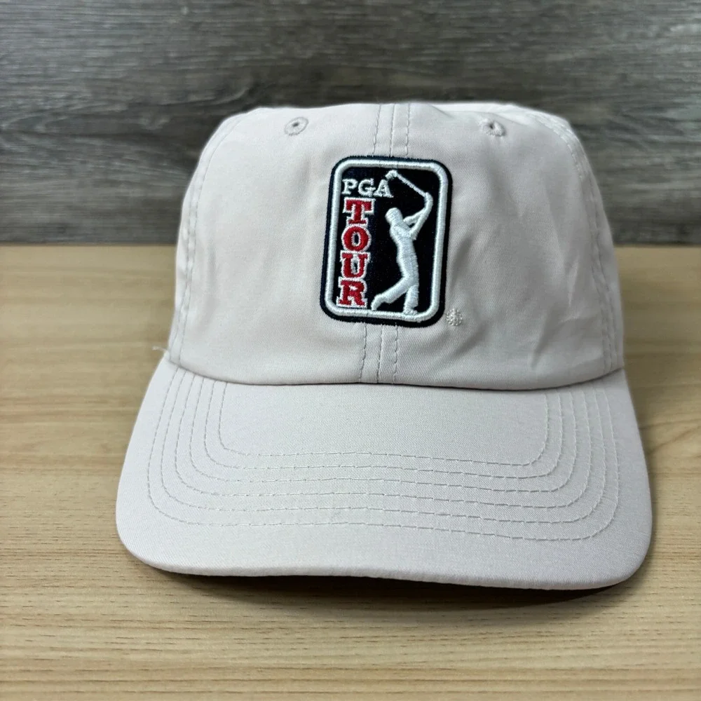 PGA Hat Cap Strap Back Brown Tan‎ Professional Golf Golfing Performance